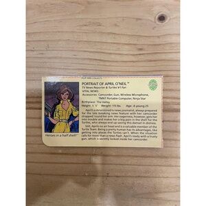 APRIL O'NEIL  FILE CARD BACK TEENAGE MUTANT NINJA TURTLES 1980's-1990's TMNT